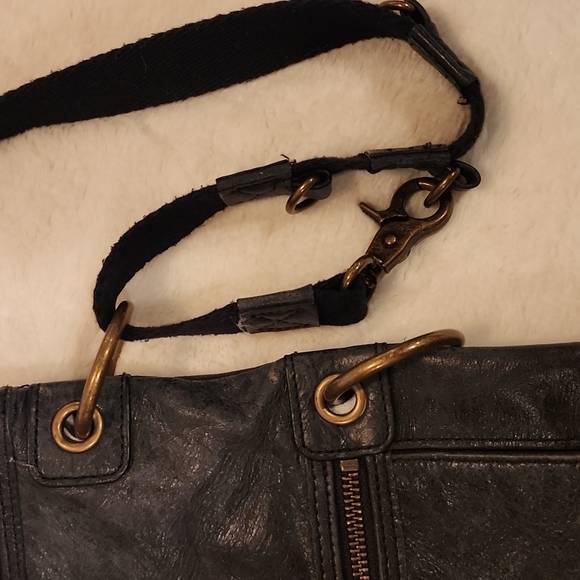 The Sak Dark Grey Leather Crossbody Purse Shoulder Bag - Picture 6 of 11